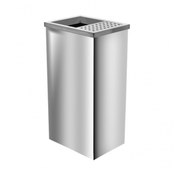 SS111-OA Stainless Steel Bin Rectangular C/W 3/5 Open Top & 2/5 Ashtray Top