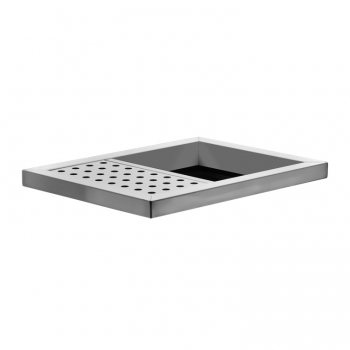 SS111-OA Stainless Steel Bin Rectangular C/W 3/5 Open Top & 2/5 Ashtray Top