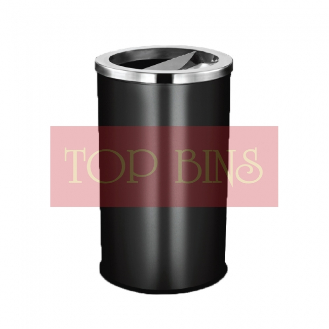 SS107-OAB Powder Coated Bin Round C/W Open & Ashtray Top