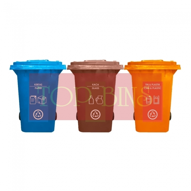 360L|CM3| Recycle Mobile Garbage Bin 3-in-1