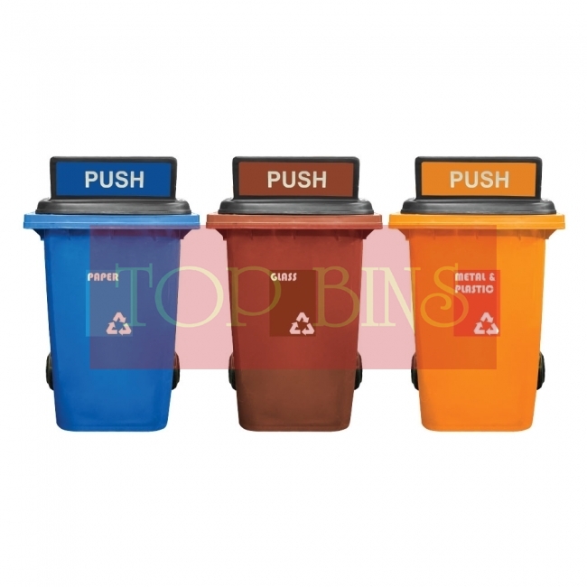 360L|M3| Recycle Mobile Garbage Bin 3-in-1 c/w Turbo Lid